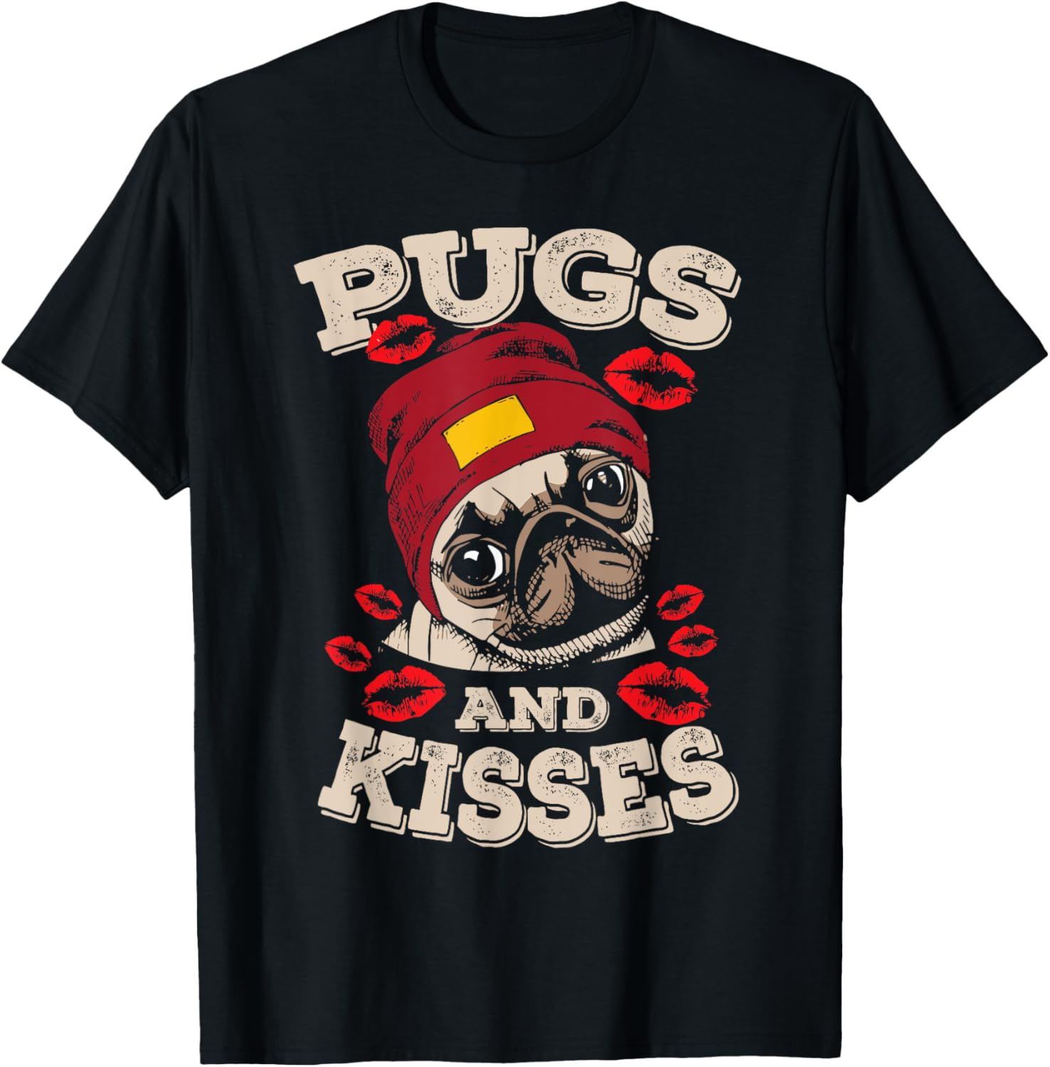Pugs and Kisses Funny Furry Pet Lover T-Shirt