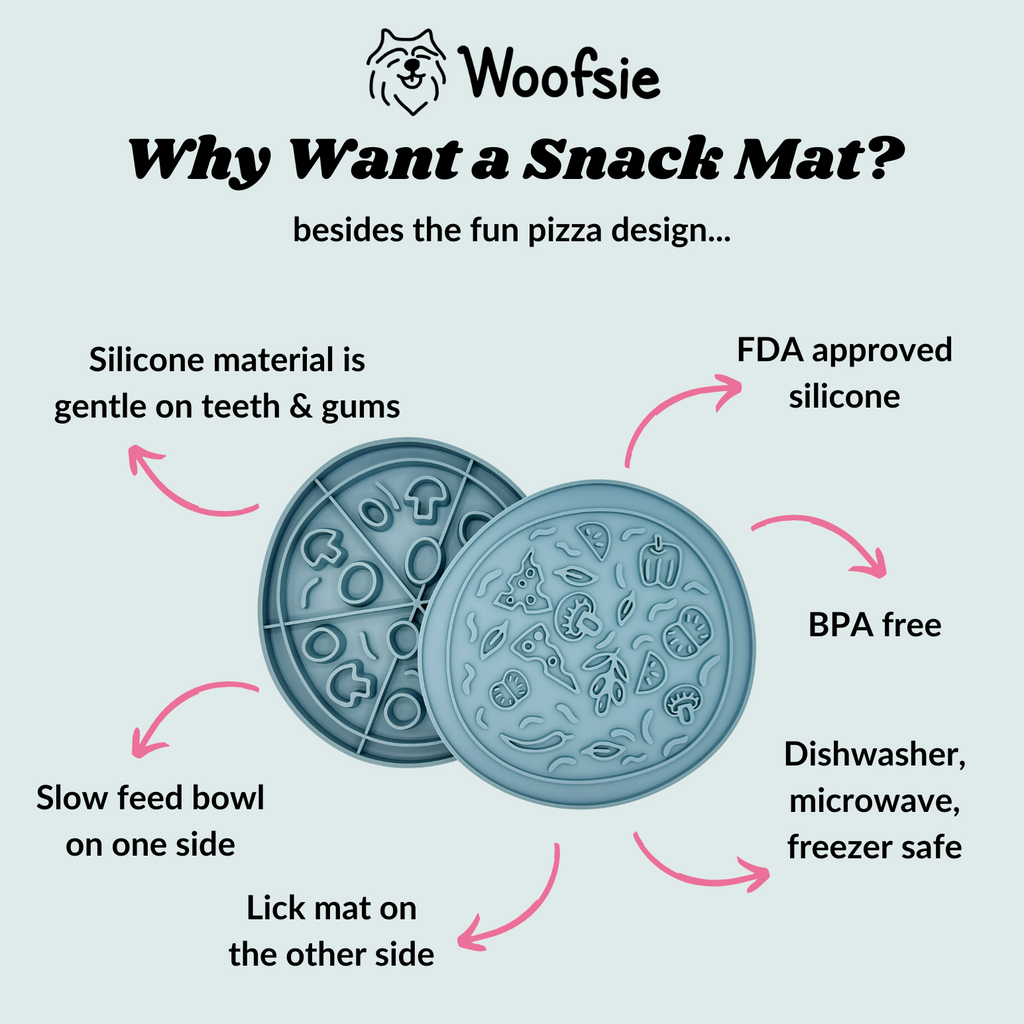 Pizza Snack Mat: 2-in-1 Lick Mat Slow Feed Bowl Combo
