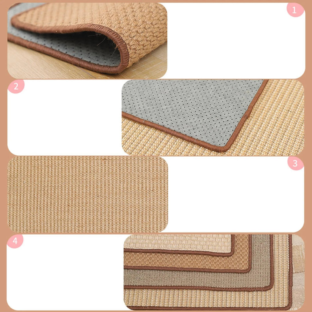 perfeclan Eco-Friendly Sisal Cat Scratcher Mat – Multi-Use Scratch Pad, Play Mat, and Furniture Protector