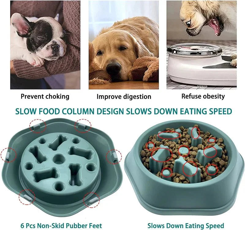 Slow Feeder Dog Bowl – Anti-Choking Puzzle Food Dish