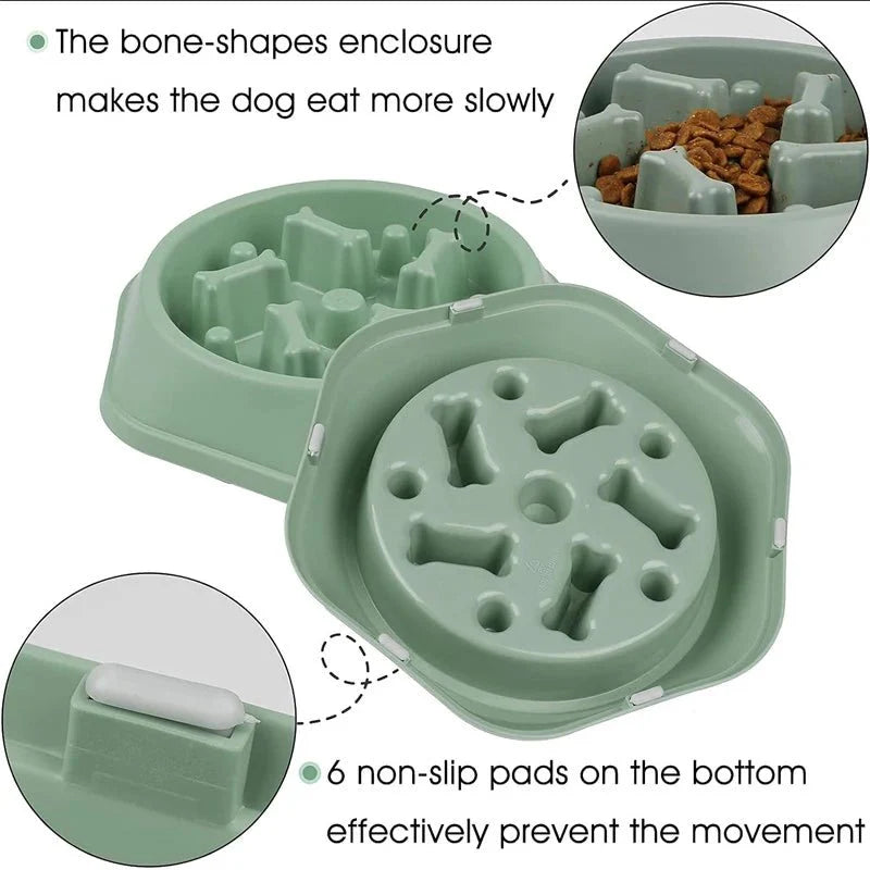 Slow Feeder Dog Bowl – Anti-Choking Puzzle Food Dish