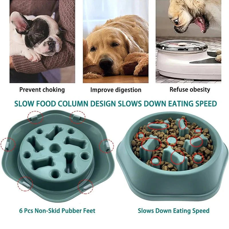 Slow Feeder Dog Bowl – Anti-Choking Puzzle Food Dish