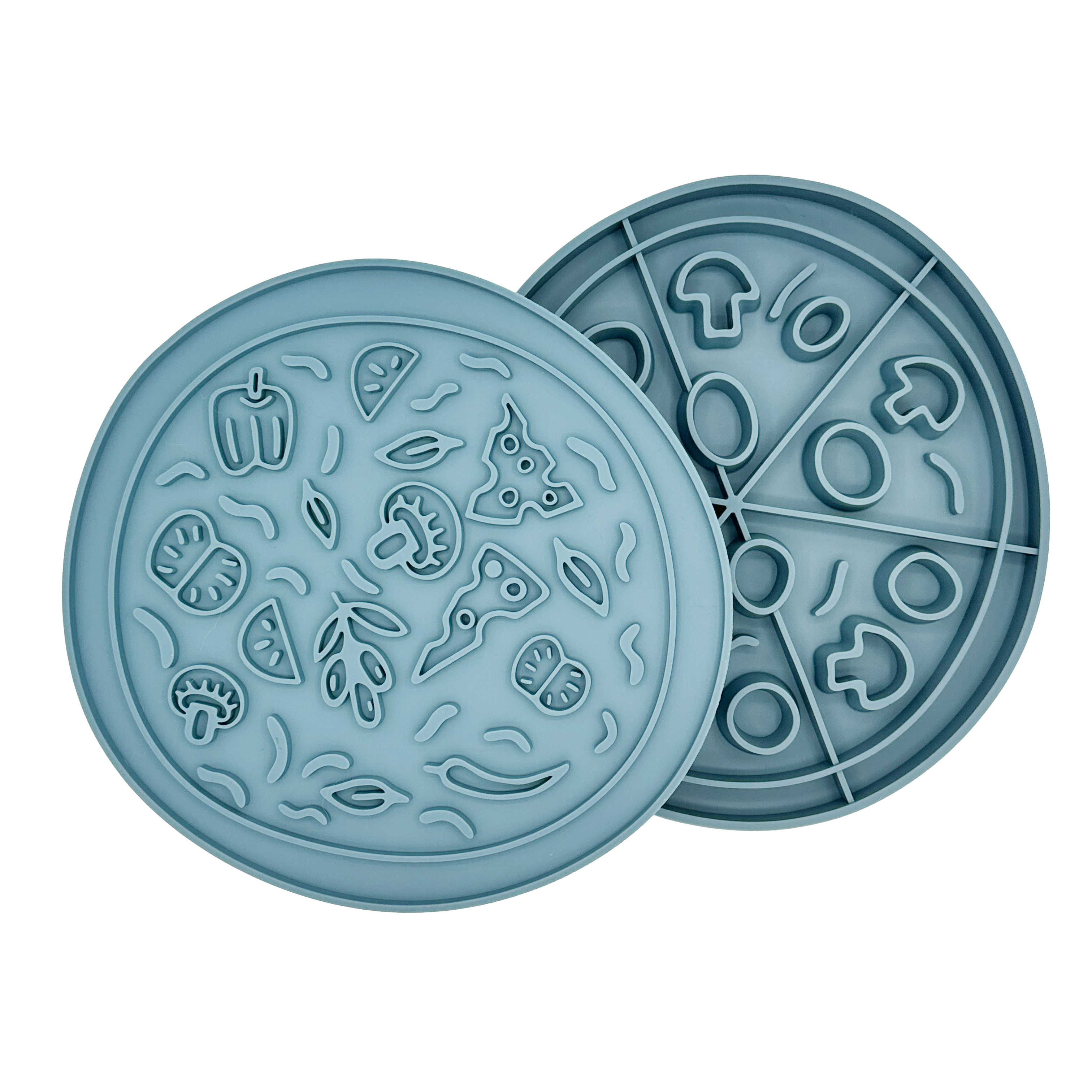Pizza Snack Mat: 2-in-1 Lick Mat Slow Feed Bowl Combo