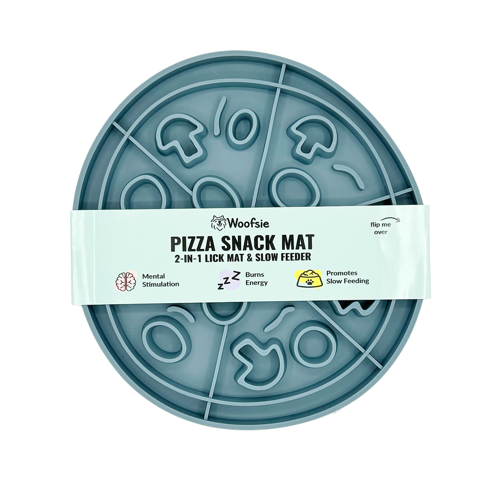 Pizza Snack Mat: 2-in-1 Lick Mat Slow Feed Bowl Combo